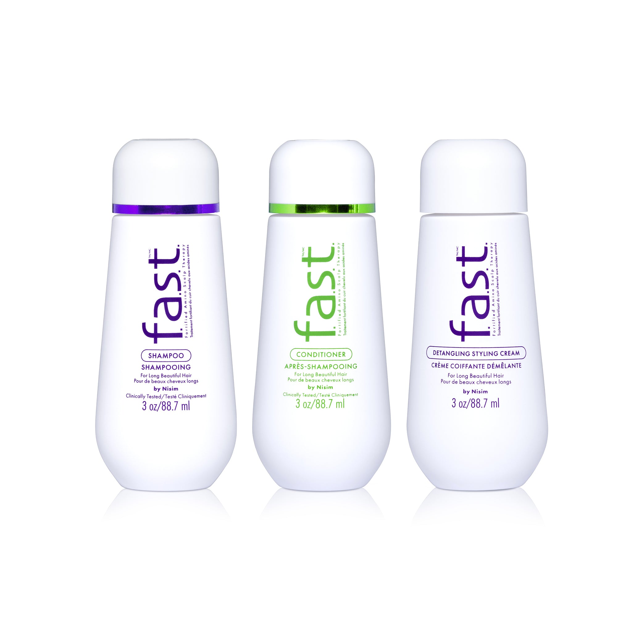 FAST TRIO - Shampoo, Conditioner & Detangling Styling Cream 3oz (SKUs 0700, 0703 & 0710)