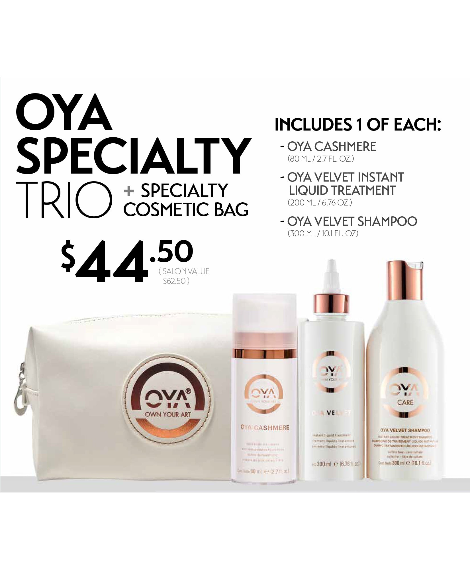 OYA SPECIALTY TRIO + COSMETIC BAG - M-J DEAL