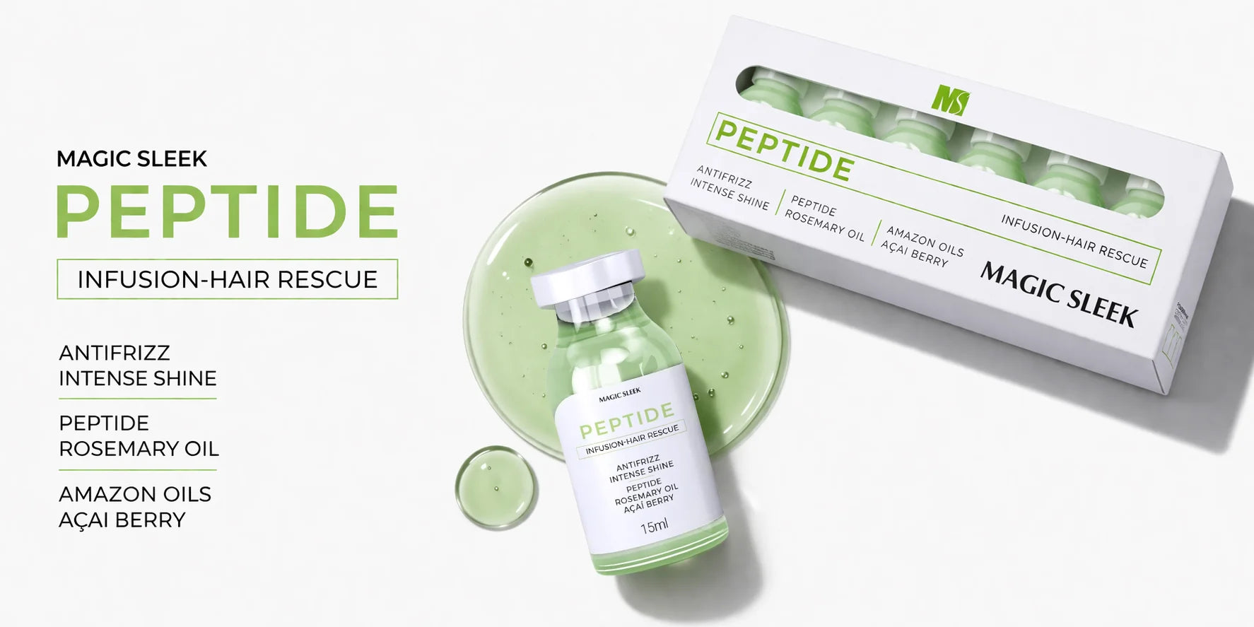 MAGIC SLEEK Peptide Infusion-Hair Rescue - 6X 15ml vials
