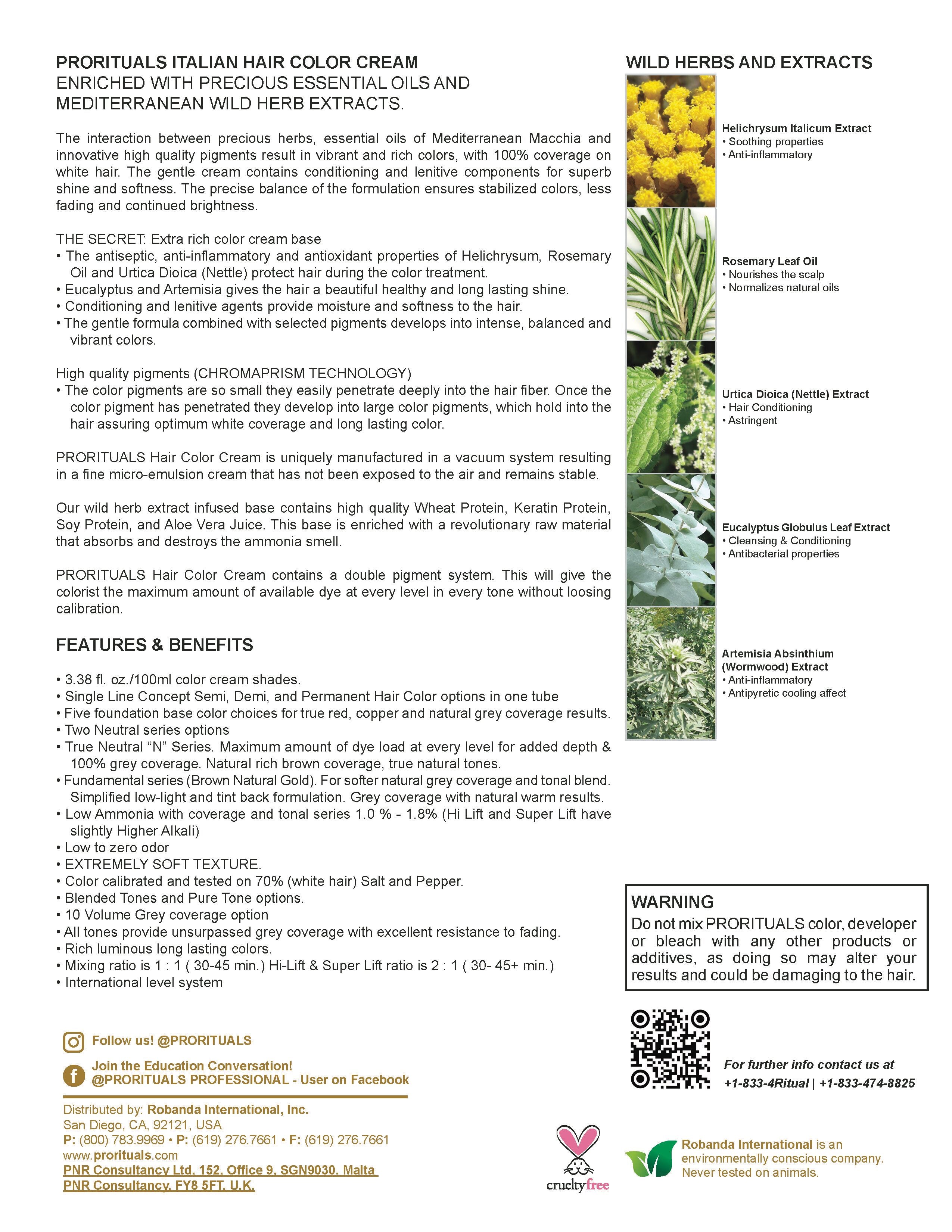 PRORITUALS PROFESSIONAL HAIR COLOR CREAM