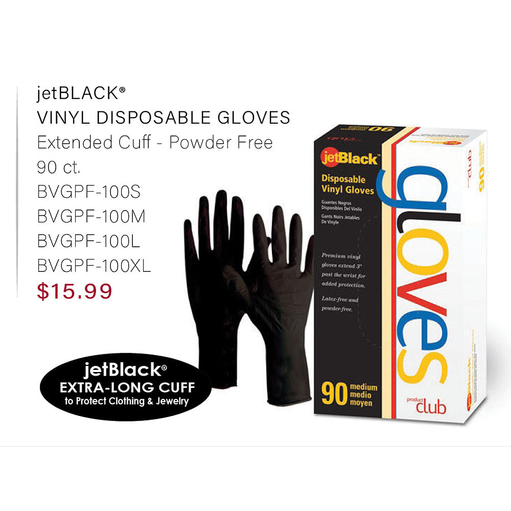 PRODUCT CLUB jetBLACK VINYL DISPOSABLE GLOVES